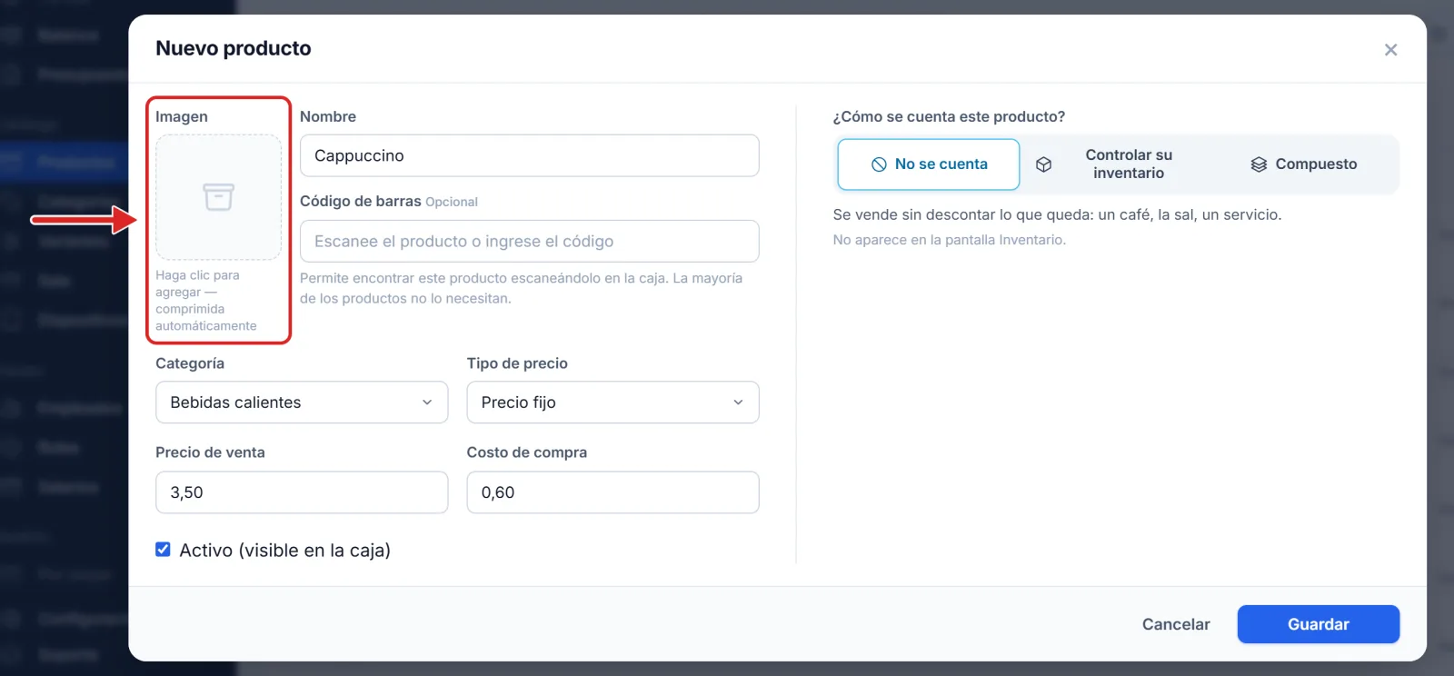 La miniatura Imagen de la ficha del producto, donde se agrega la foto